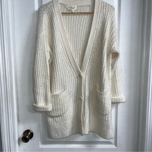 Anthropologie Ivory Textured Cardigan